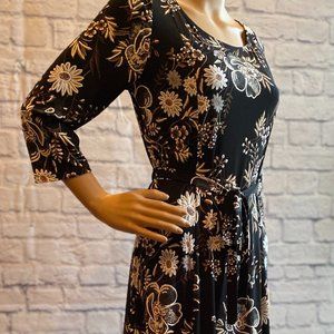 Women's Nina Leonard - Print Midi Dress